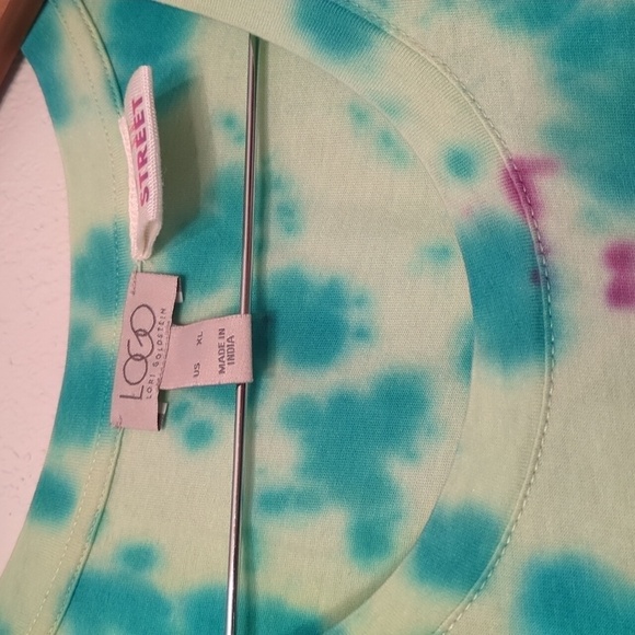 LOGO by Lori Goldstein Beach to Street Tie Dye maxi dress side pockets - Picture 6 of 11